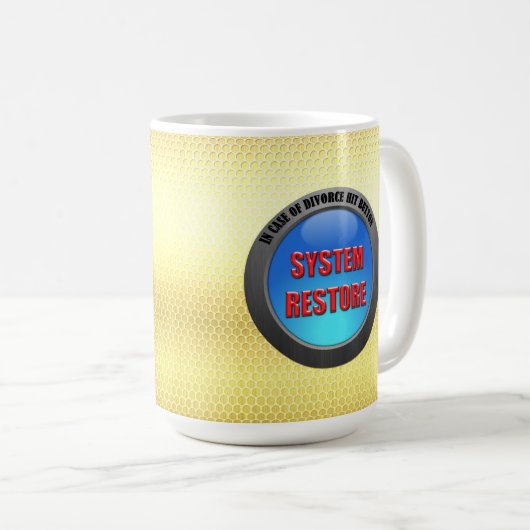 離婚の場合ヒットシステムの回復ボタン コーヒーマグカップ (正面右)