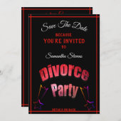 離婚の日付を保存するパーティー任意の日付の名前 – セーブザデート (正面/裏面)