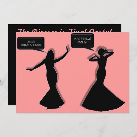 離婚は最終的なパーティーカスタム招待状 招待状 (正面/裏面)