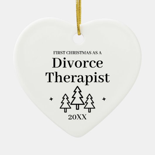 離婚セラピスト新しいクリスマス セラミックオーナメント (正面)