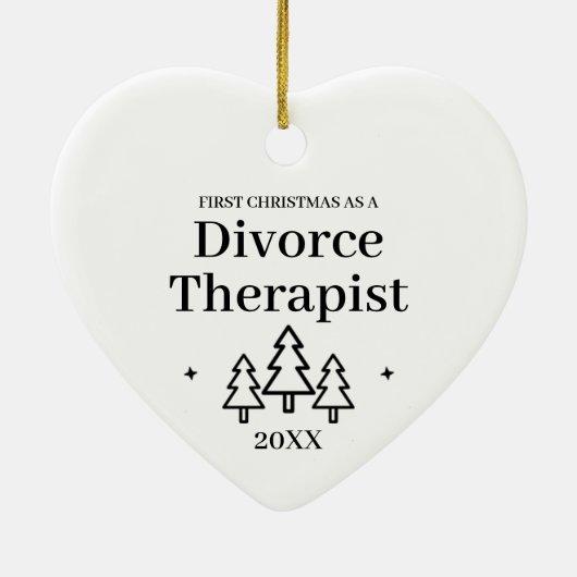離婚セラピスト新しいクリスマス セラミックオーナメント (裏面)