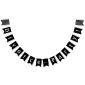 離婚パーティーお祝い白黒 バンティングフラッグ (全)