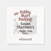 離婚パーティーお祝いexハビースタートパッキング スタンダードカクテルナプキン (正面)