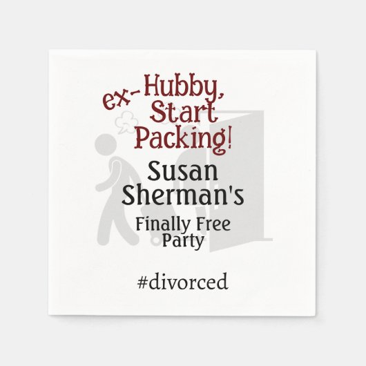 離婚パーティーお祝いexハビースタートパッキング スタンダードカクテルナプキン (正面)