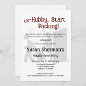 離婚パーティーお祝いexハビースタートパッキング 招待状 (正面/裏面)