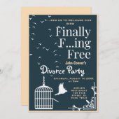 離婚パーティーの招待状: ついに自由に 招待状 (正面/裏面)