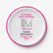 離婚パーティーデコールピンク最終的に無料おもしろい ペーパープレート (正面)
