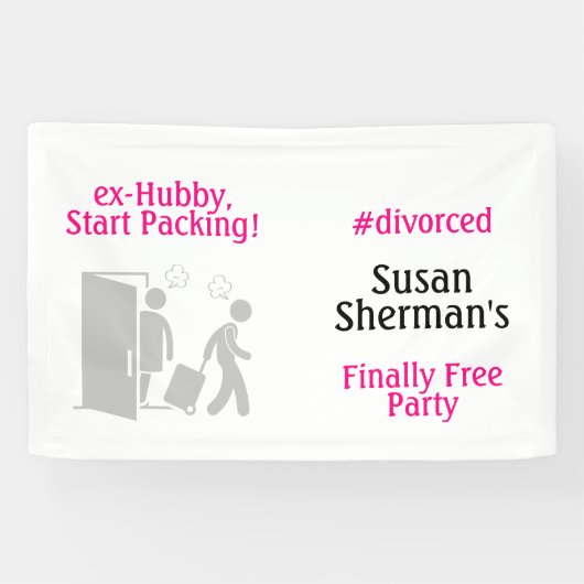 離婚パーティーデコール最終的に自由なピおもしろいンク 横断幕 (横)