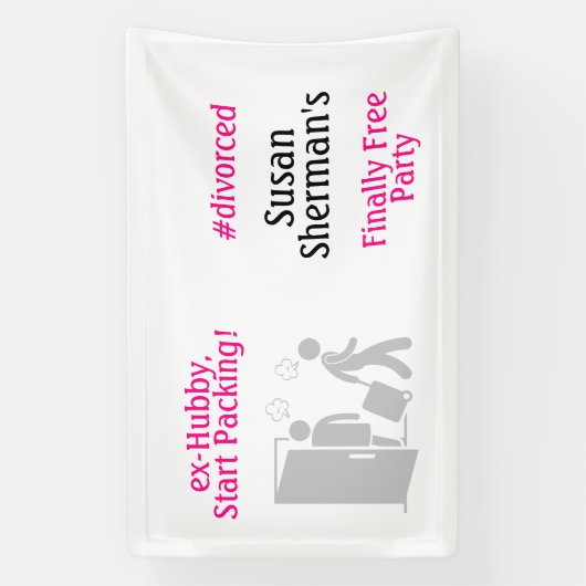 離婚パーティーデコール最終的に自由なピおもしろいンク 横断幕 (縦)