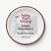 離婚パーティーデコールexハビー開始パッキングレッド ペーパープレート (正面)