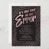 離婚パーティーローズゴールドの紙吹雪 招待状 (正面)