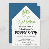 離婚パーティー招待状:バイフェリシアユーモアのある、. 招待状 (正面/裏面)