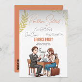 離婚パーティー招待状：問題の解決， QRコード 招待状 (正面/裏面)