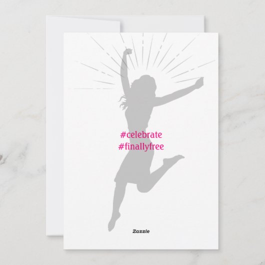 離婚パーティー最終的にフリーフェミニンピンクおもしろい色 シーズンカード (裏面)