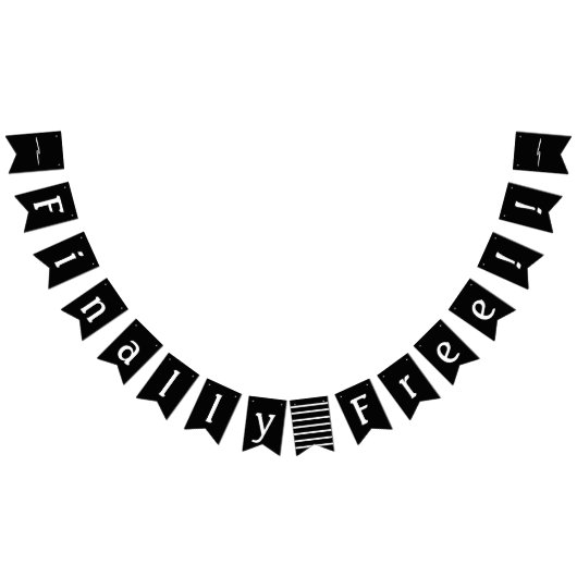 離婚パーティー最終的に自由なお祝い白黒 バンティングフラッグ (全)