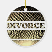 離婚パーティー金ゴールド白金 セラミックオーナメント (裏面)
