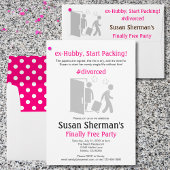 離婚パーティー かわいい ユーモア ピンク ついに自由 招待状