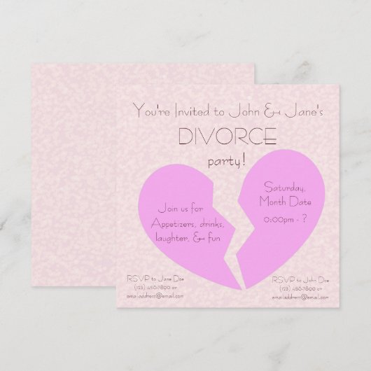 離婚パーティー 招待状 (正面/裏面)