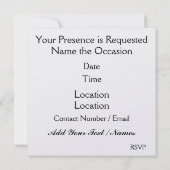 離婚パーティー- SRF 招待状 (裏面)