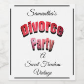 離婚パーティーA甘い自由ヴィンテージ- ワインラベル (シングルラベル)