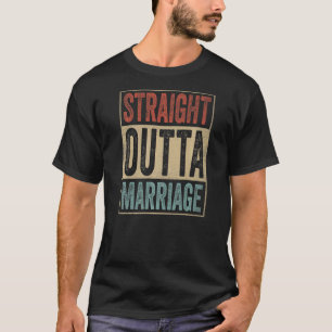 離婚レトロストレートアウトタ結婚 Tシャツ