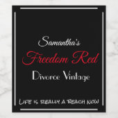 離婚ヴィンテージ自由赤 –  ワインラベル (シングルラベル)