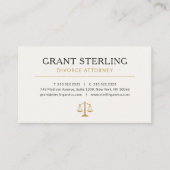 離婚弁護士 ニュートラル ベージュ ゴールド 名刺 (正面)