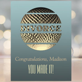 離婚挨拶状金ゴールド白金 サンキューカード