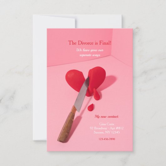 離婚発表 招待状 (正面)