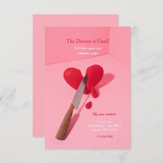 離婚発表 招待状 (正面/裏面)