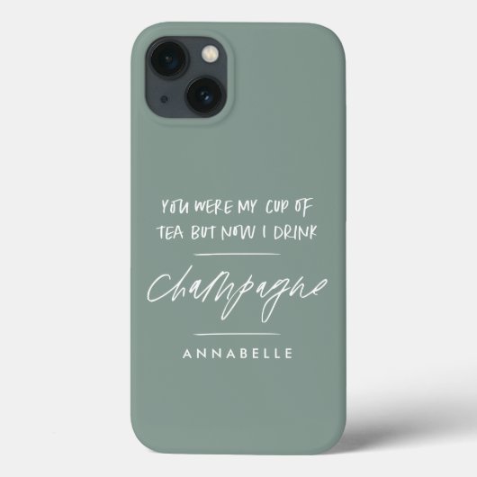 離婚私の茶漬けグリーンモダンのカップ Case-Mate iPhoneケース (裏面)