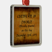 離婚証明書 メタルオーナメント (右)