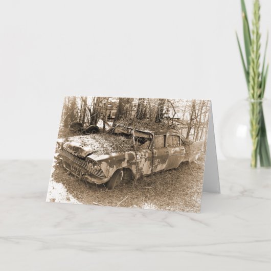 離婚、ユーモア、ヴィンテージは車を破壊しました カード (正面)