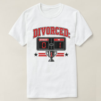 離婚: 0 — 私: 1 面白いスコアボード Tシャツ