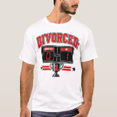 離婚: 0 — 私: 1 面白いスコアボード Tシャツ (正面)