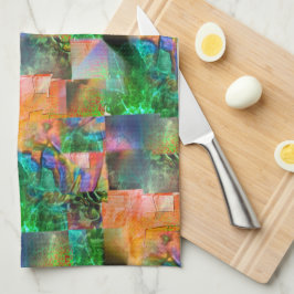 離脱錯覚を持つ厄介な質感のモザイク キッチンタオル