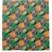 離脱錯覚を持つ厄介な質感のモザイク シャワーカーテン (正面)