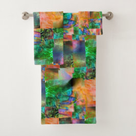 離脱錯覚を持つ厄介な質感のモザイク バスタオルセット