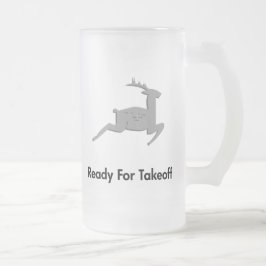 離陸の準備ができているトナカイ フロストグラスビールジョッキ