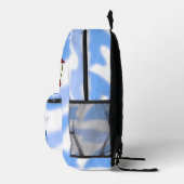 離陸準備完了の赤い複葉機 プリントバックパック (右)