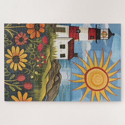 難しいお洒落フローラライトハウス ジグソーパズル (横)