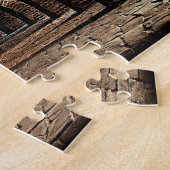 難しいトンネル、アーチ、赤レンガ ジグソーパズル (側面)