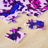 難しいブルーピンクバレルサボテンの花パズル ジグソーパズル (側面)