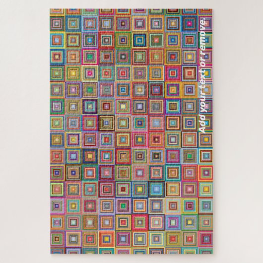 難しい数々の色の正方形の幾何学的パターン ジグソーパズル (縦)