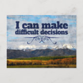 「難しい決断」モチベーション肯定 ポストカード (正面)