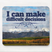 「難しい決断」モチベーション肯定 マウスパッド (正面)