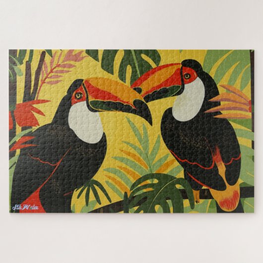 難しい鳥の色の目リラックスのパズル ジグソーパズル (横)