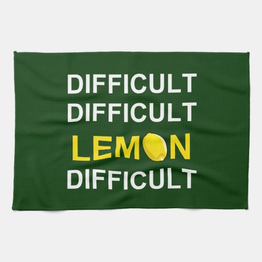 「難しい、難しい、レモン、難しい」 キッチンタオル (横)