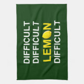 「難しい、難しい、レモン、難しい」 キッチンタオル (縦)