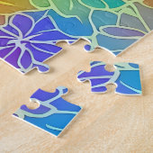 難しカラフルい大人の花柄 ジグソーパズル (側面)